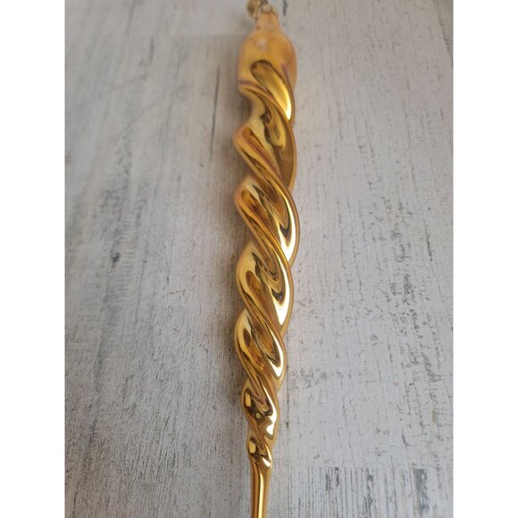 Radko large gold glass spiral ornament Xmas vintage - Picture 3 of 11